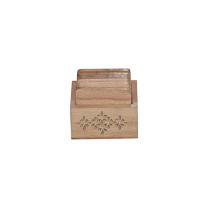 Ensemble de sous-verres en bois de Sheesham faits à la main, écologiques, de forme irrégulière, design original pour la décoration de la maison et l'utilisation en cuisine - Product Image 1