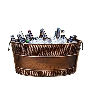 Hermoso cubo de hielo de cobre funcional Metal Premium para organizadores de eventos Decoradores Configuraciones de hospitalidad Servicio de bebidas - Product Image 1