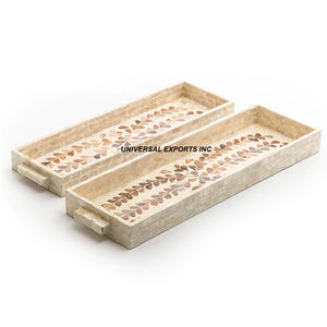 Ensemble de deux plateaux à chocolat en nacre faits à la main Nouveau plateau à chocolat Taille personnalisée Plateau à chocolat en bois de créateur - Product Image 1