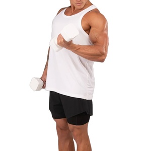 <b>Men</b> Gym Shirt Cut Out Vest Plain Custom Logo Blank Workout Training <b>Singlet</b> Longline High Quality Eco Friendly Y Back Tank Top - Product Image 4