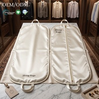 Housse de protection de luxe pour robe de mariée avec fermeture éclair, housse portable pour robe de mariée longue, sac de rangement de voyage personnalisable avec logo