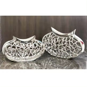 Latest Luxury Design <b>Garden</b> Decor Flower Planter Pot Expensive Metal Set of Two Wedding Decorative Flower Vase at Cheap Price - Product Image 3