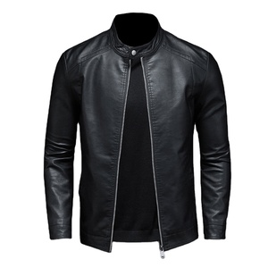 Gatsby Black Men's Real Sheepskin Aniline Leather Biker Jacket Cremallera acolchada con forro Chaqueta nueva de invierno para hombres - Product Image 1