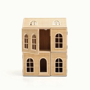 Maison de poupée en rotin, maison de jeu en osier pour enfants, meubles de jeu d'imitation Montessori et décoration de chambre de fille, maison de poupée - Product Image 4
