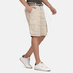 Vente en gros de shorts cargo 100% coton pour hommes, style décontracté à motif solide avec logo écologique personnalisé, à vendre - Product Image 2
