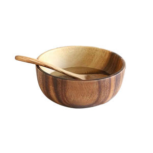 Ensaladera de fruta de madera con acabado de nogal brillante, artículo de decoración de mesa, mesa de cena, cuenco decorativo para servidor de frutas - Product Image 4