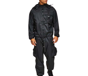 Ensemble survêtement coupe-vent décontracté pour homme avec logo personnalisé, col montant, fermeture éclair, imperméable et coupe-vent, vente en gros 2026 - Product Image 3