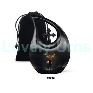 Top Best Quality Deer Large Tear Drop Cremation Urn for Human Ashes Cross Funeral Urn With Free <b>Velvet</b> <b>Bag</b> - Product Image 2