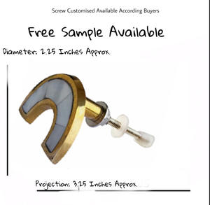 Half Moon Mother Pearl <b>Decorative</b> Furniture Knob Brass Accent <b>Accessories</b> <b>for</b> Dresser Cabinet <b>for</b> <b>Bedroom</b> Living Room Industrial - Product Image 3