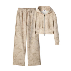 Ensemble de survêtement femme deux pièces de qualité supérieure sweat à manches longues et pantalon imprimé sport usage quotidien Fitness Gym vêtements de sport - Product Image 1