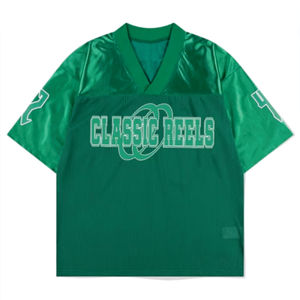 Tissu de sublimation streetwear surdimensionné Boxy personnalisé sérigraphie rétro maillot de football américain en maille - Product Image 1