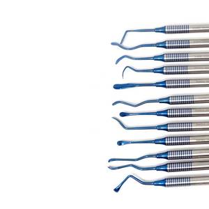 Kit de 12 Piezas de Instrumentos Quirúrgicos para Obturaciones Dentales de Composite, Recubiertos de Titanio Azul, de Acero Inoxidable, Profesionales y Manuales - Product Image 3