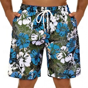 2025 Summer <b>Men's</b> Casual Swim <b>Trunks</b> 100% Cotton Sexy Surf Board Printed Quick Dry Beachwear Shorts with Drawstring - Product Image 5