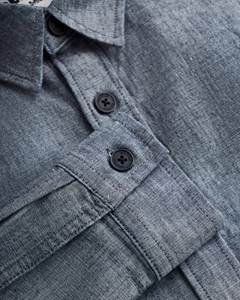 Camisa Vaquera Casual de Manga Larga para Hombre, Ajustada, Transpirable, Antiencogimiento, Cierre de un Botón, Cuello Camisero, Tejido Sólido, Otoño - Product Image 4