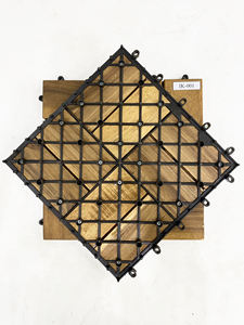 Azulejos de cubierta de teca de Acacia entrelazados de alta calidad con broches extraíbles Base de PVC Diseño contemporáneo Suelo de madera para exteriores directo - Product Image 1