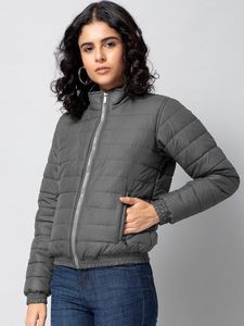 Chaqueta acolchada de invierno Premium para mujer, diseño de burbujas, cremallera duradera, Material suave al tacto, puños elásticos cómodos, transpirables - Product Image 2