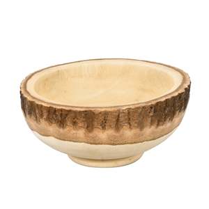 Tazón Decorativo para Servir Postres y Alimentos con Acabado en Nogal, Hecho a Mano, Redondo, en Oferta - Product Image 1