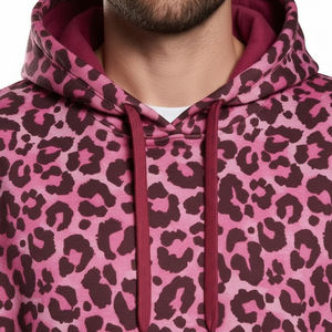 New Fashion High Quality Men <b>Leopard</b>-<b>print</b> <b>Hoodies</b> Professional Manufacture Loose Fit Pullover <b>Hoodies</b> For Men - Product Image 4