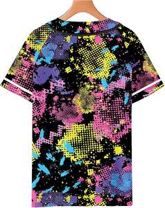 เสื้อเบสบอลสีส้มสำหรับผู้ชายชุดกีฬาโพลีเอสเตอร์พิมพ์ซับลิเมชันสำหรับซอฟท์บอล - Product Image 4