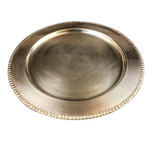 Catering Decoration Accessories Food <b>Server</b> Charger Plate Unique Design Shiny Gold Plated Metal Charger Plate Hot Selling - Product Image 1
