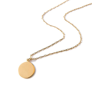 Bijoux à breloques en acier inoxydable Pendentif gravé double face à disque rond Collier à pendentif à breloques avec logo personnalisé et chaîne ajustable - Product Image 2