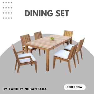 Ensemble de chaises de salle à manger en teck moderne et écologique de luxe pour restaurants et hôtels, personnalisable en provenance d'Indonésie - Product Image 4