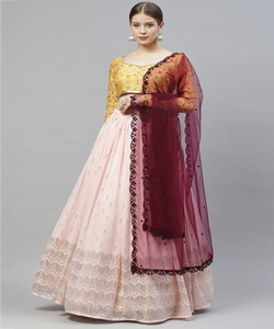 Fil à broder georgette de créateur lehenga choli avec dupatta vêtements de fête prix de gros vêtements ethniques surat - Product Image 5