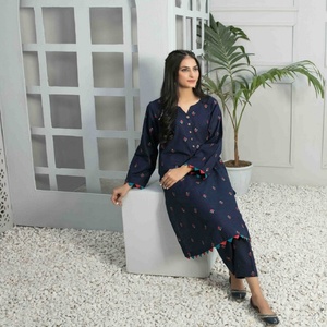 Khaddar Collection moderne décontracté 2 pièces coton Salwar Kameez pour les femmes belle élégant quotidien porte pour le Pakistan Inde - Product Image 5