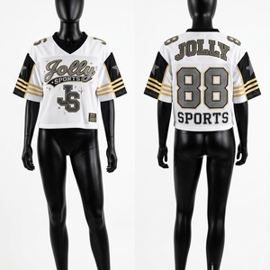 Premium 180 GSM Breathable Mesh Women Football Jersey Cream <b>Red</b> Black Rib Collar Tackle Twill Custom Logo Women Football Jersey - Product Image 2