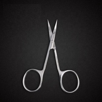 Ciseaux à cuticules russes professionnels pour gauchers Ciseaux à cuticules allemands incurvés en acier inoxydable 3.5 "pouces Utilisateurs gauchers