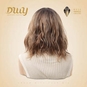 Rae-DWY T-Part Glueless Synthetic <b>Wig</b> Shoulder Length for Ombre Brown <b>Bob</b> with Transparent Lace Front Inger <b>Bob</b> W - Product Image 3