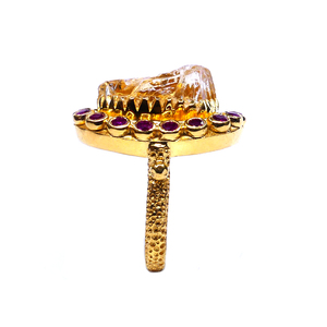 แหวน925ชุบทองเงินสเตอร์ลิงประดับมุกสีแดง - Product Image 5