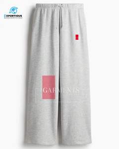 OEM Custom Men's Mid Waist Embroidered 100% Cotton Casual <b>Trousers</b> <b>Drawstring</b> Closure Eco-Friendly Waterproof Quick Dry Pants - Product Image 2