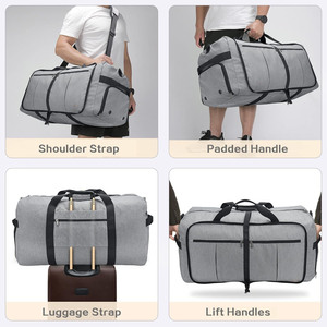 Sac de voyage personnalisé léger et durable pour hommes, sac de week-end en polyester, organisateur de rangement, fermeture éclair, mode sport - Product Image 5