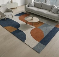 Tapis de prière tufté fait main à carreaux, en mélange de poils doux de laine de Nouvelle-Zélande/viscose/polyester |   Traditionnel, écologique, antistatique