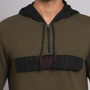 Sweat-shirts d'hiver pour hommes à demi-zip, design personnalisé, avec logo sur mesure, en tissu polaire, détail poche – Qualité supérieure, prix abordable - Product Image 6