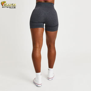 2022 <b>Women's</b> High Quality Mid-<b>Waist</b> Yoga <b>Shorts</b> Custom Logo 4 Way Stretch Breathable Quick Dry Summer Casual Plain Dyed Hot! - Product Image 2