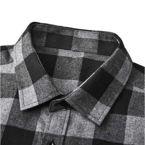 Latest Custom Logo Men Casual Flannel <b>Shirts</b> Autumn Plain Dyed Full Long Sleeve 100% Cotton OEM Service High Quality - Product Image 4