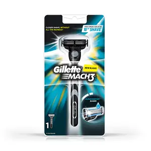Gillette Mach3 Navalha para Homens, 1 Navalha + 1 Lâmina de Recarga, Muito Confortável Rosto E Barbear O Corpo
