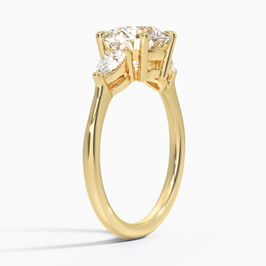 Anillo de compromiso de diamante cultivado en laboratorio VVS redondo de 1CT, joyería de moda fina de gama alta de oro sólido de 14K para mujer a precio mayorista - Product Image 2