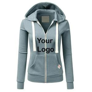 Custom Christmas Printed Women's Winter Zip-Up <b>Hoodies</b> <b>Blankets</b> with Front Logo Hooded Collar - Product Image 2
