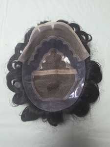 Lace Front Human Hair Wig <b>Toupee</b> for Men with Natural Wave & Kinky Straight Styles-Soft Indian Hair Patches - Product Image 5