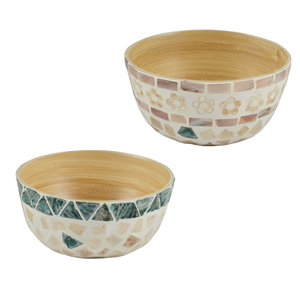 ชามสลัดไม้ไผ่ปั่นชามเสิร์ฟไข่มุกดีไซน์ไม่เหมือนใครเครื่องครัวสำหรับตกแต่งบ้านจากเวียดนาม - Product Image 5