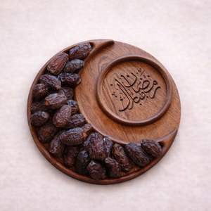 Ensemble de plateaux de service Ramadan en bois massif et incrustations de laiton, design élégant fait à la main, idéal pour l'organisation de l'iftar, la décoration et les cadeaux - Product Image 6