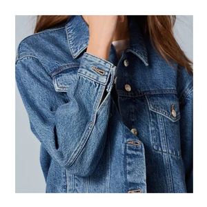 Veste en jean Oem pour femmes Vêtements d'extérieur décontractés pour femmes Veste d'automne en denim Manteau boutonné Veste en jean oversize pour - Product Image 5