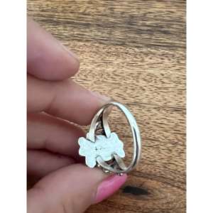 Navajo Handmade Fine Jewelry <b>Statement</b> <b>Ring</b> with Natural Kingman Turquoise & Sterling <b>Silver</b> Size 9 Everyday Wear - Product Image 5