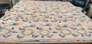 Tela de Alta Gama con Flores 3D, Plumas y Cuentas para Vestidos de Novia y de Noche - Product Image 3