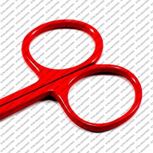 Tijeras quirúrgicas de IRIS rojo Cirugía dental en ángulo Tijeras micro dentadas Tijeras quirúrgicas manuales de 12 cm para eliminación de puntadas CE - Product Image 4