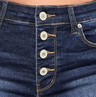 Short en jean personnalisé pour femmes Taille haute Jeans d'été pour dames Demi-pantalon déchiré Streetwear décontracté Bouton dépouillé Meilleur vente en gros
