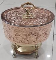 Chauffe-plat de buffet en cuivre personnalisé avec grilles réglables, certifié Energy Star, écologique, à circulation d'eau chaude, manuel